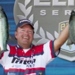 Davy Hite of Ninety Six shows off two of the Lake Murray bass that helped him finish fourth in the BASS Elite Carolina Clash in mid-May.