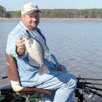 Long-line trolling on Clarks Hill Lake produced this slab crappie for Jon Cannon.