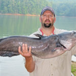 This 35-pound flathead catfish caught by Brad McCall helped McCall and Mike Durham win a Twelve Mile Catfish Club event on Lake Hartwell in early July.