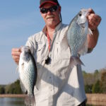 The author found out that big water isn’t required for big crappie like these two from a small Spartanburg area impoundment.