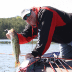 Ryan McMurtury of Abbeville caught this nice Lake Russell spotted bass on a Fluke-type bait.