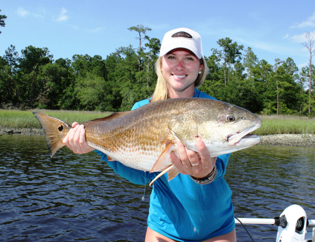 Trout hitting topwater baits in South Carolina's Ashley River; redfish and  black drum on cut shrimp