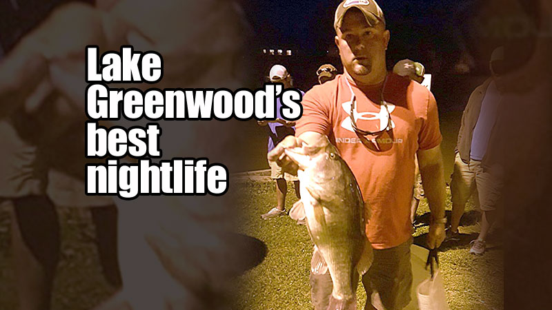 While some people visit the Lake Greenwood area for the nightlife on the shoreline, Brian McDade from the city of Greenwood prefers the nightlife on the lower end of the lake. He’s one of a number of local anglers who regularly fish night bass tournaments there.