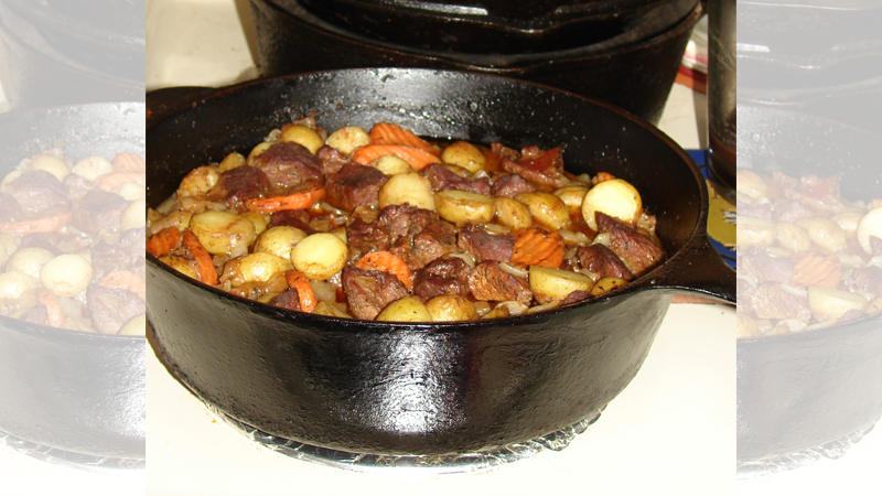 Blackened venison stew makes a good meal during winter