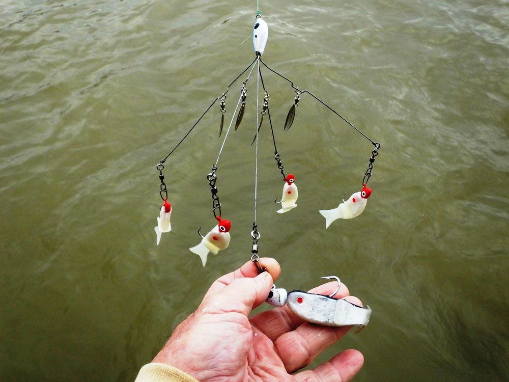 Alabama Rig Kit 2 Sets with Jig Heads and Trailers, Umbrella Rig for  Stripers,Bass Fishing