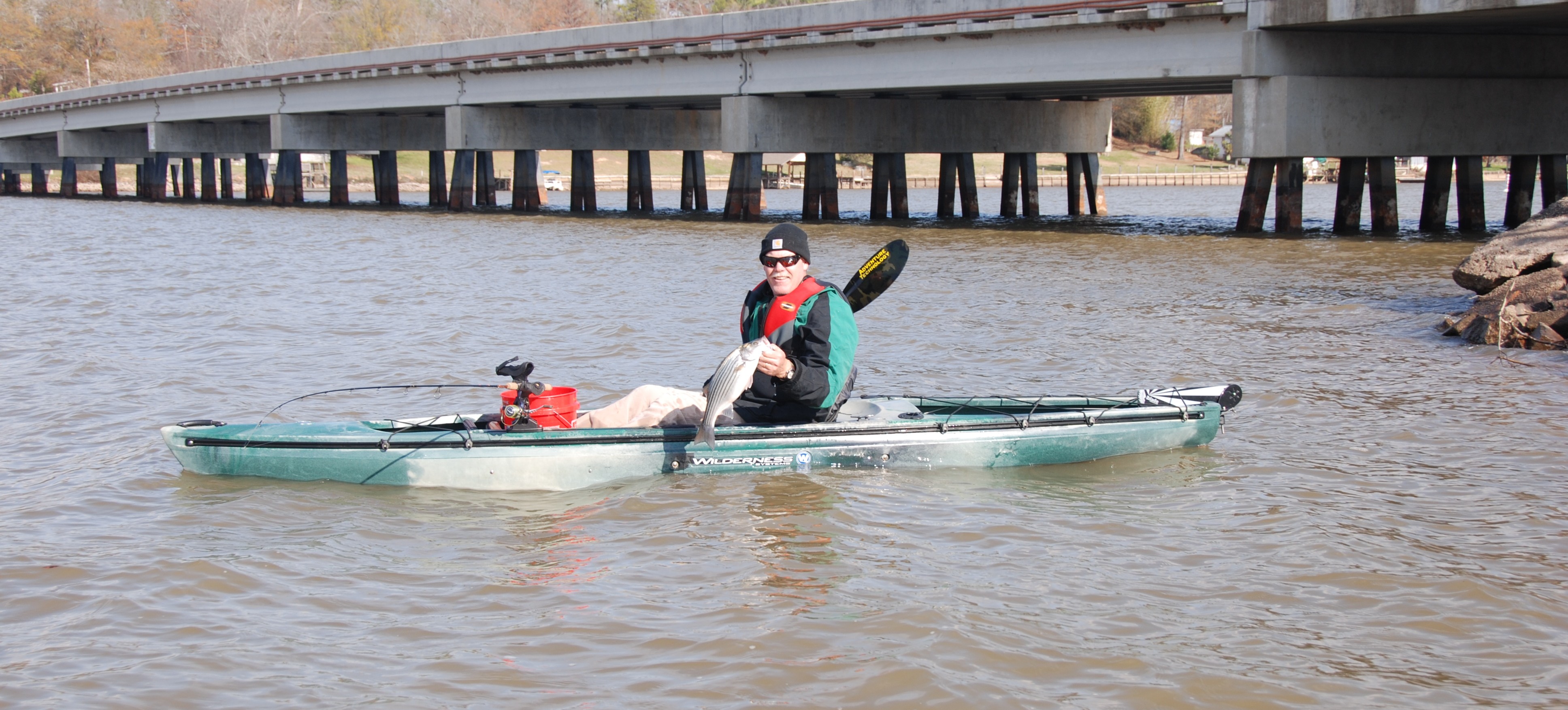 Artificially generated hot- water discharge areas on public reservoirs make for some great winter kayak fishing locations.