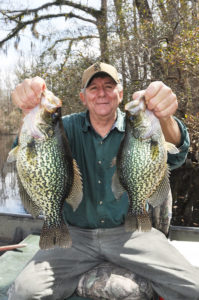 Angler Larry Williamson loves to catch crappie during the winter on Lake Waccamaw in southeastern North Carolina.