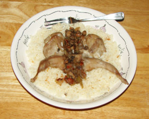 The rice, relish and quail in this recipe can be served in a variety of ways. 