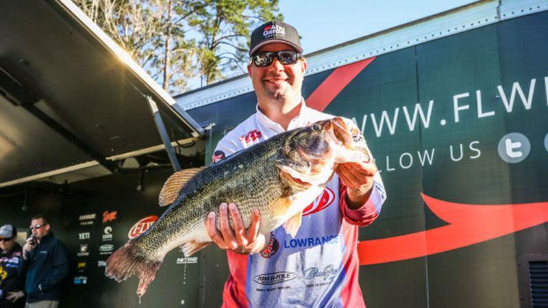 Bass pro Andy Wicker of Prosperity, S.C., fishes mid-lake areas on Lake Murray in early March before moving to the lower end as the month progresses.