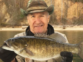 Big smallmouth bass are very active in April on North Carolina’s Lake James.