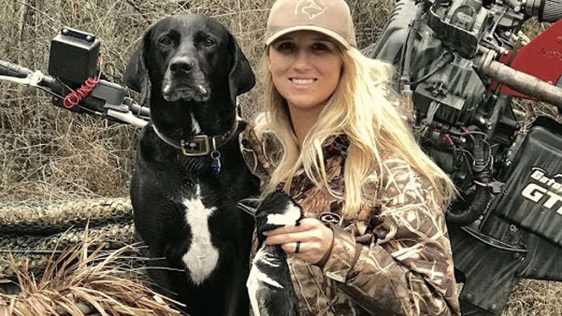 Rachel Knight's black lab/GSP mix and best hunting companion Ace might be 10, but he acted like he was three when he retrieved this drake hooded merganser that Rachel shot while hunting at the Santee River Landing during the January 2019 duck season.