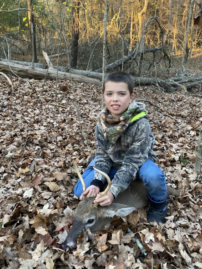 9-year-old Rougemont hunter gets his first deer on his first shot