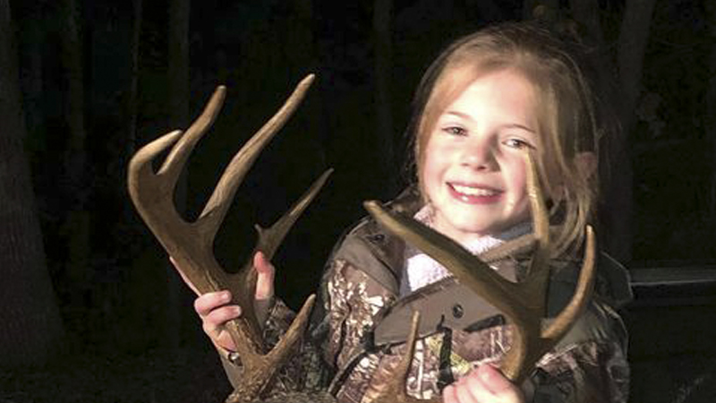 Nine-year-old Laney Horne from Monroe, N.C. killed an 11-point buck in Anson County on Nov. 2, 2020. She is the winner of the Carolina Sportsman Photo of the Week contest for the first week of November.