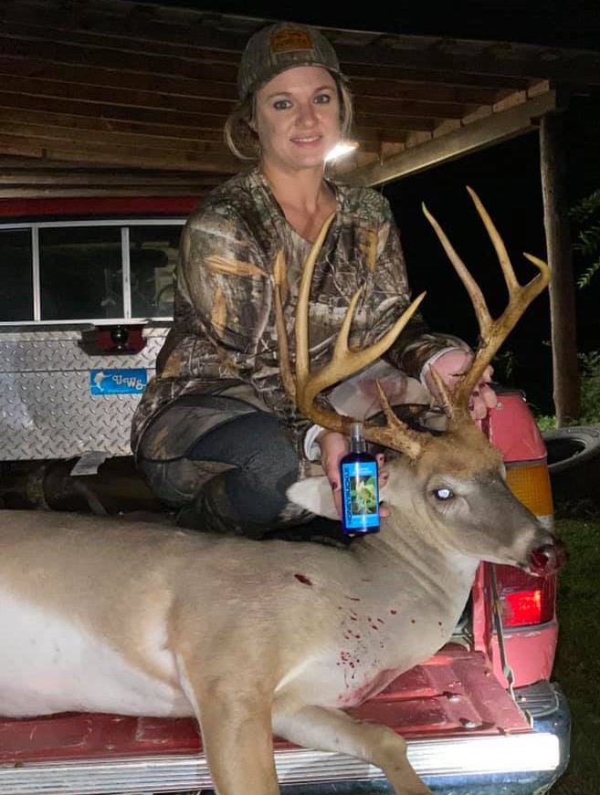 Laura Tucker bagged a 10-point buck on Sept. 11, 2021 in Warren County, N.C. on the opening day of deer hunting season.