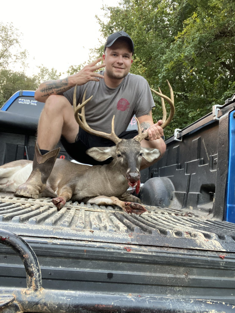 Jacob Hawkins killed this 10-point buck on Oct. 13, 2021 the day after killing a buck and a doe from the very same stand.