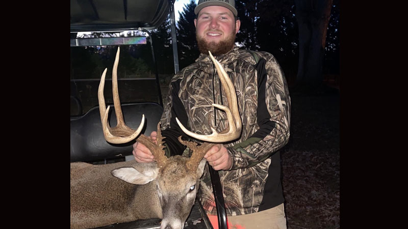 Dylan Jones of Timberlake, N.C. killed a big buck in Person County that's been green-scored at 145 7/8 inches.