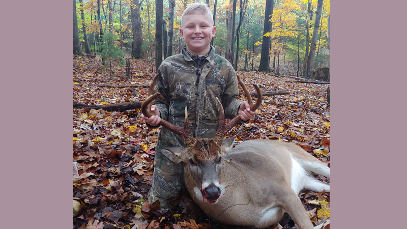 Dalton Sloop 10-years-old killed this 19-inch, 238-pound, 6-point buck.