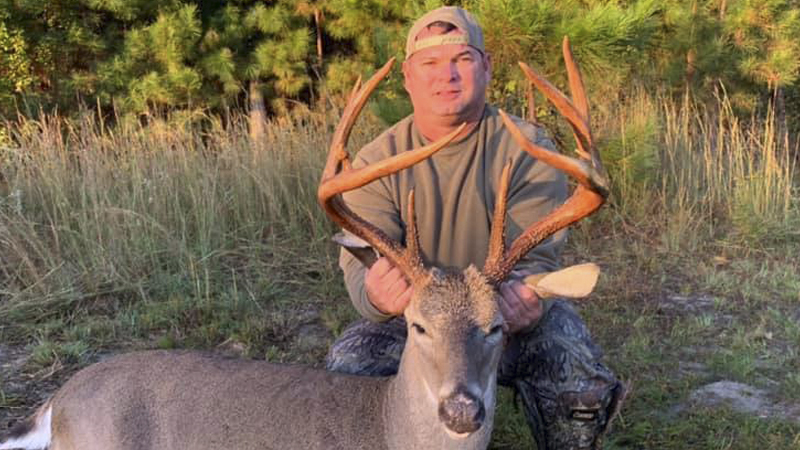 Michael Hutto of Barnwell, S.C. killed a 10-point buck that weighed 230 pounds and green-scored 156 inches on Oct. 18 in Barnwell County.