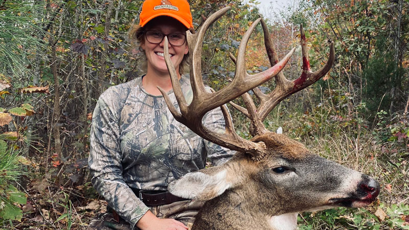 Savannah Banner was hunting at her family deer lease in Person County, N.C. on Oct. 30, 2021 when she killed a huge 13-point buck.