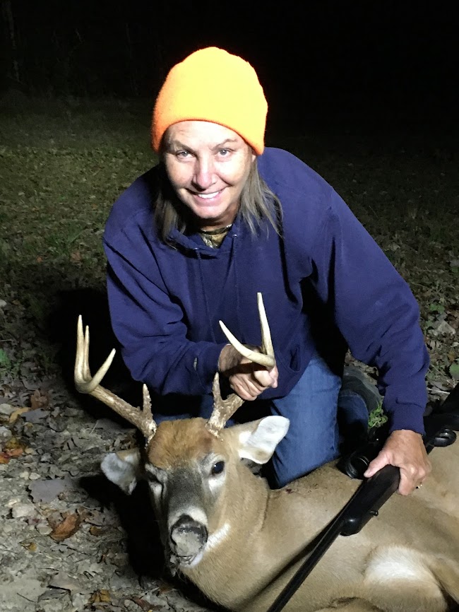Sherry Kiser of Burlington, NC killed this nice 8-point buck while hunting with her husband on their farm in Moore County.