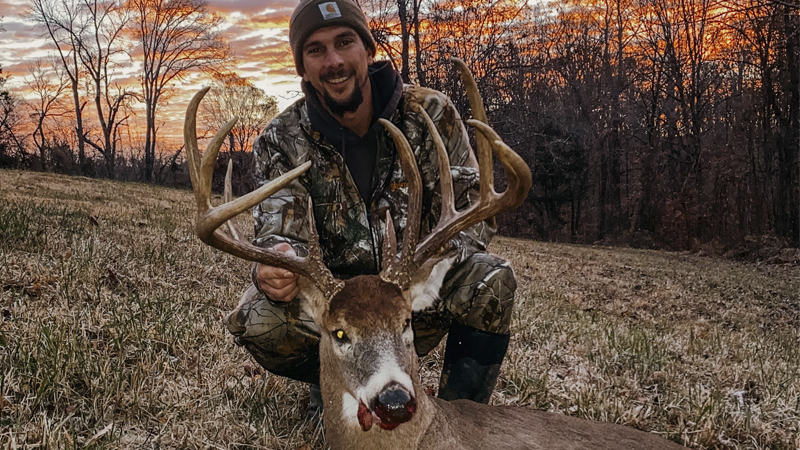 Josh McLamb killed a 12-point trophy buck on Christmas Eve in Rockingham County, N.C.