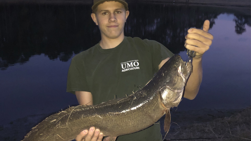 Devin Hayes of Lumberton, N.C. celebrated New Year's Eve on the Lumber River by catching this hefty blackfish, a/k/a mudfish.