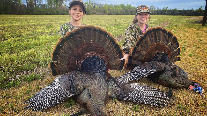 Riley Hughes, 12-years-old, and her sister Kate Hughes, 8-years-old, both of Deep Run, N.C. killed gobblers on April 2.