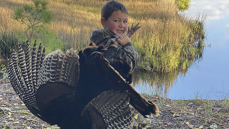 Wesson Benton killed a 20.6-pound Brunswick County gobbler on April 8, 2022 while hunting with his dad and family friend John Perry.