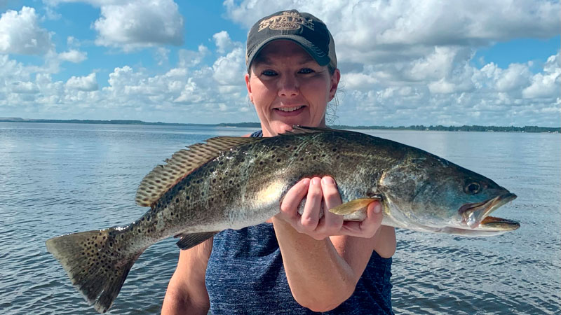 Lisa Adams of Washington, N.C. was fishing on the Pamlico River when she caught this nice speckled trout.