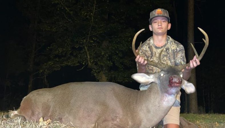 Cohen Taylor shot this 195-pound, 7-point buck with a 19.5-inch spread on Sept. 28, 2022 in Jackson, SC at Cowden Plantation with his .243 rifle.