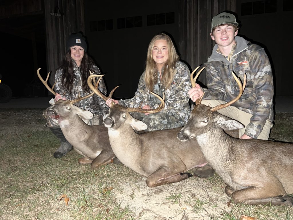 Caroline Barker, Bren Barker, and Cross Barker all went hunting on October 19th and each killed nice bucks.
