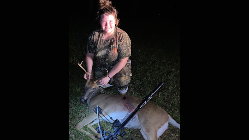 Payton Hill killed her first ever deer with a crossbow and it was a buck! She got it in Joanna South Carolina during archery season
