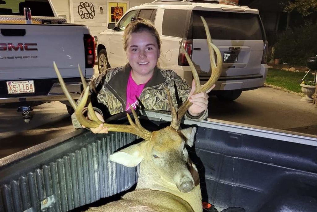Carly Stephenson of Seaboard, NC killed a 10-pointer in Northampton County on Nov. 5, 2022.