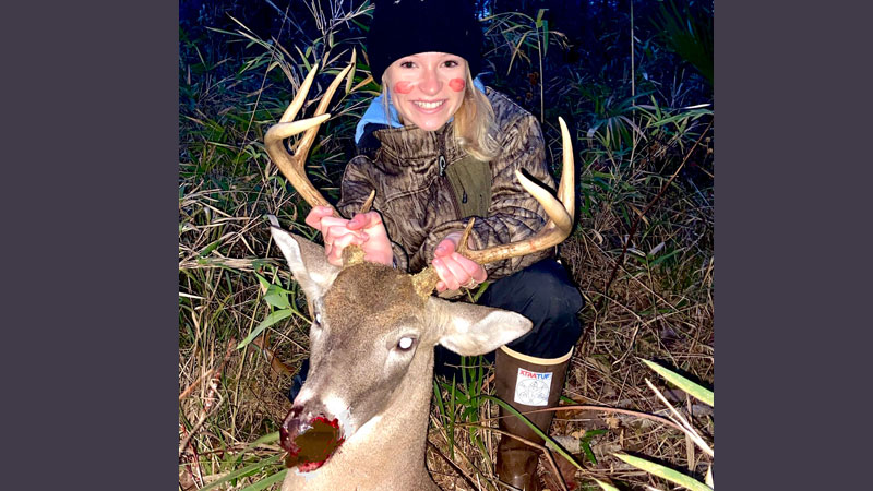 Fourteen year-old Delia DuBose killed her first deer, a nice 8-point Lowcountry buck taken on Good Hope Plantation in Jasper Co., SC.