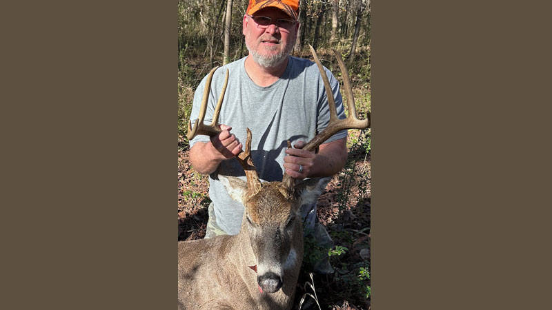 Bobby Jenkins shot this 10-point, 185-pound buck (and the doe it was chasing) at 9:50 a.m on Nov. 29, 2022 in Anson County, NC.