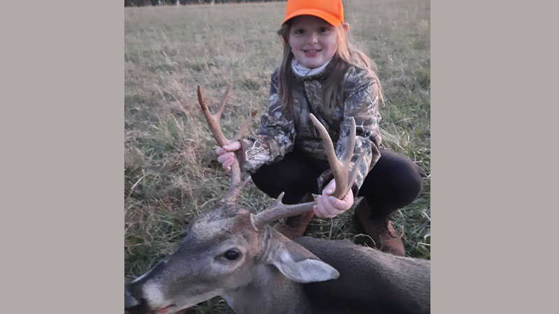 Eight-year-old Millie Mae Richard killed her first deer, an 8 pointer in Lincoln County, NC.