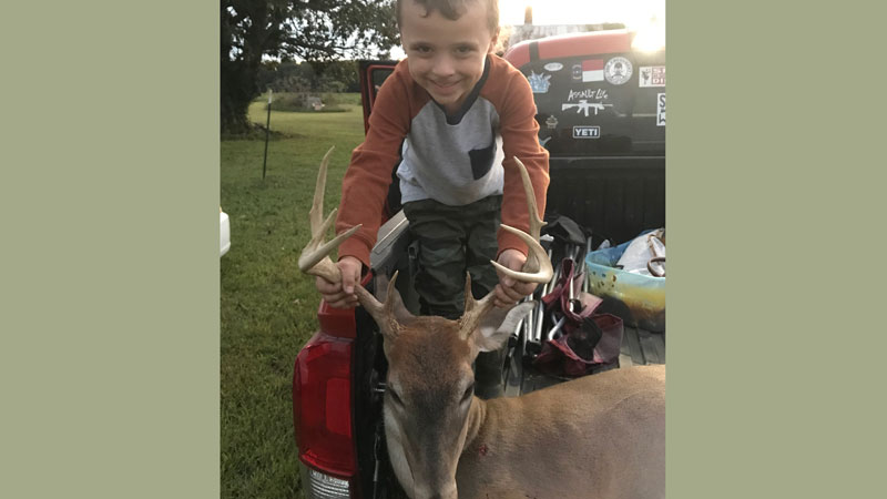 My son Kyler Manning, age 6, killed his first buck on youth day. September 24, 2022 in Edgecombe County.