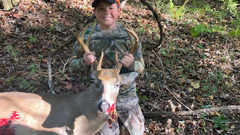 Dallas Curtiss, age 11, killed his first buck with his .308 hunting on Papa Curtiss' farm in Ernul, NC on the second day of the 2022 gun season.