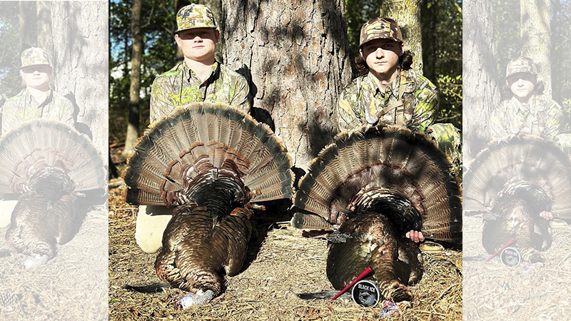 Clayton Powell and Dawson Evans enjoyed a great day of turkey hunting in the woods of Franklin County, NC on April 2, 2023.