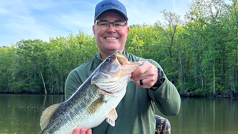 Patrick Cotter caught this 5.9-pound largemouth in Jamesville, NC Sunday April 23, 2023.