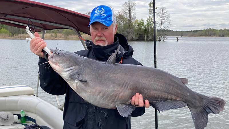 David Carter with his personal best 40-pound blue caught at Santee during the Big Cat Brawl in March.