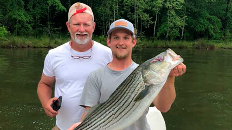 Sam Spearman caught this striper on Lake Russell in Abbeville,SC. My dad and I were with him.