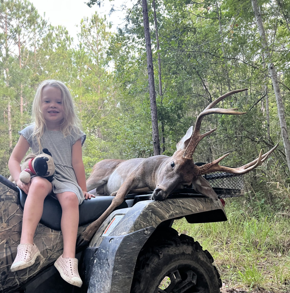 Evelyn Lodge 4 years old accompanied her father hunting.