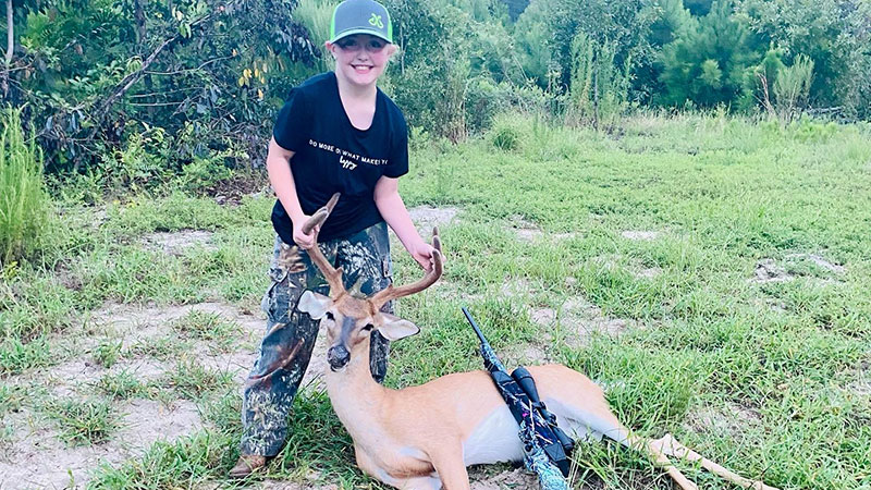 Lilly Rose killed this 8-point, 156-pound, Chesterfield County buck on South Carolina's 2023 Youth Day (Aug. 15).