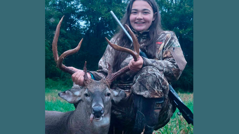 Gracie Dunn of Snow Camp, NC killed this 7-point buck on Youth Day in Chatham County.