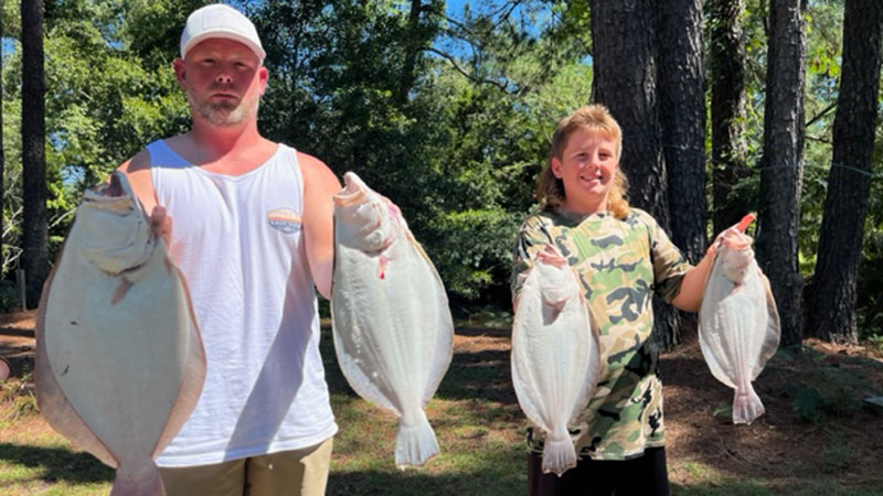 These two holding the fish from the 4 of us that were fishing, Hyde County 9/16/23 not one fish caught under 18 inches.