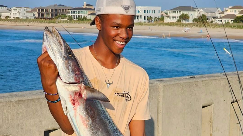 Ian Walker caught his first king mackerel while fishing at Johnnie Mercers Pier with the King Crew. The fish weighed 30 pounds.