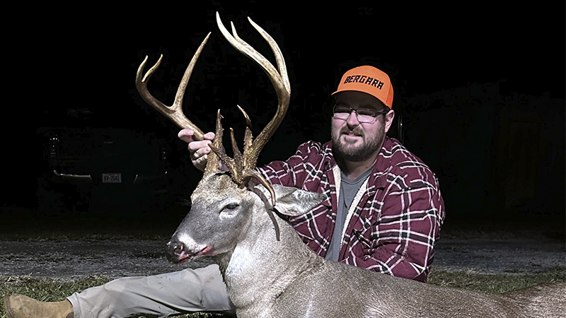Dylan Rivenbark of Wallace, NC killed this 12-point buck in Duplin County. The buck weighed 185 pounds.