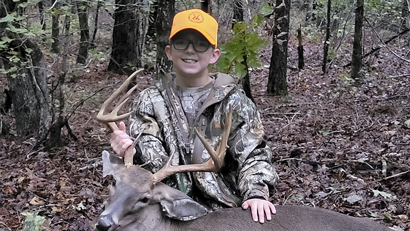 Easton Garner tagged his first buck at 7 a.m. youth day. We had been watching the buck all summer long. The buck scored 115.