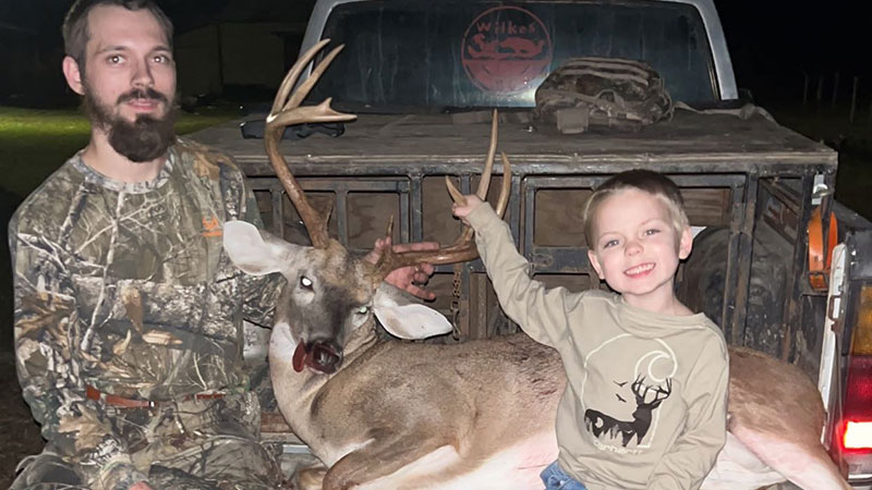Josh Wilkes was hunting for the first time with his son Copelan in Chesterfield County, SC on Oct. 10, 2023 when this 9-point buck showed up. 